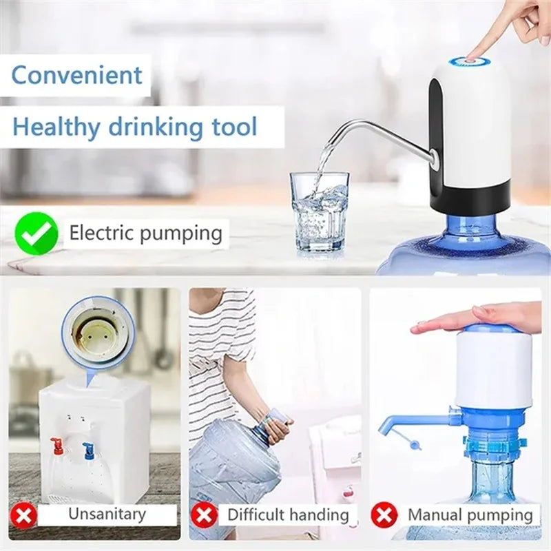 USB Rechargeable Water Pump - Hands-Free Dispenser